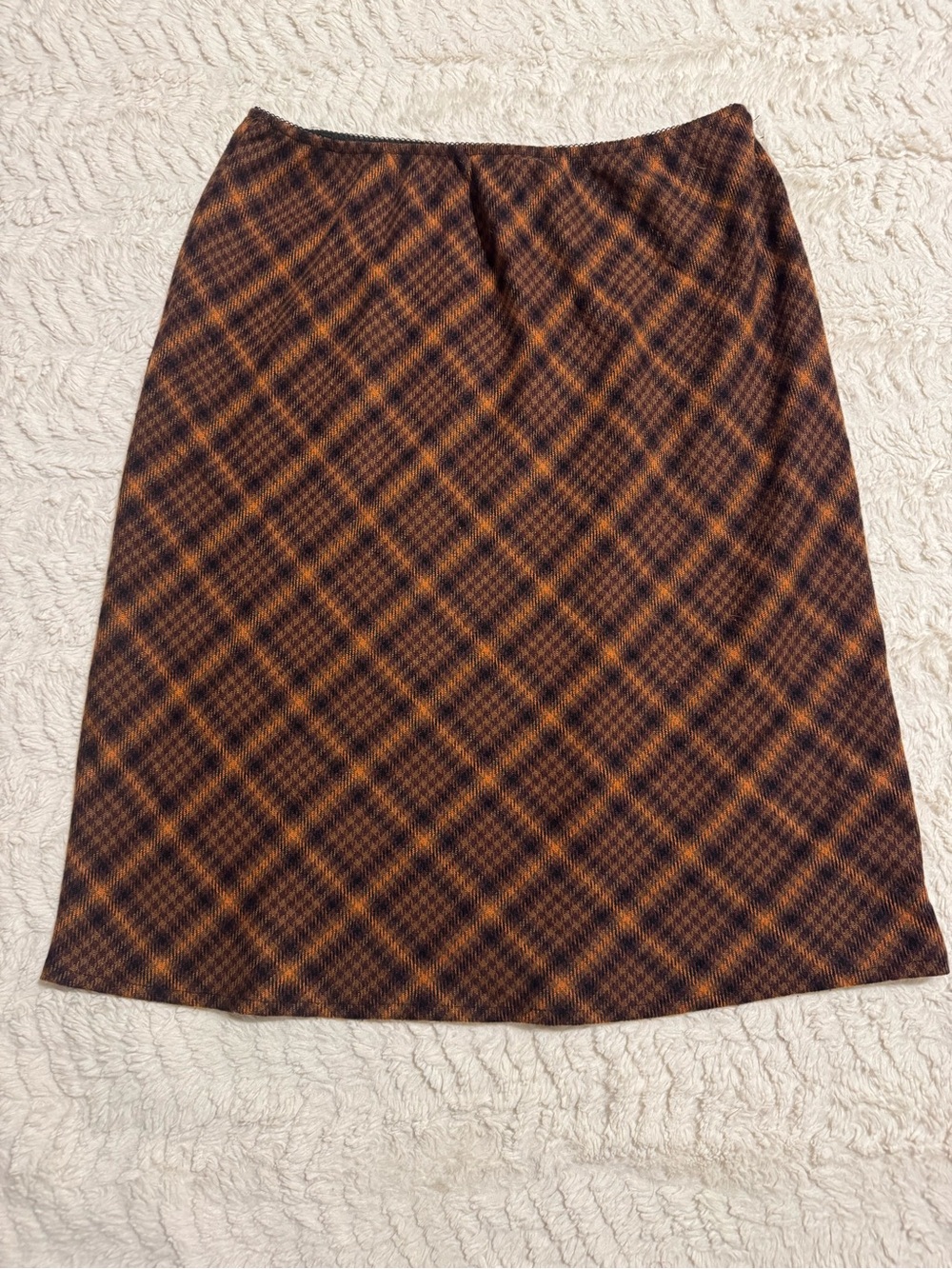 Hillard & Hanson Brown and Black Plaid Pencil Skirt